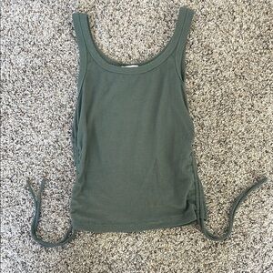 Princess polly Green Sleeveless Ribbed Top